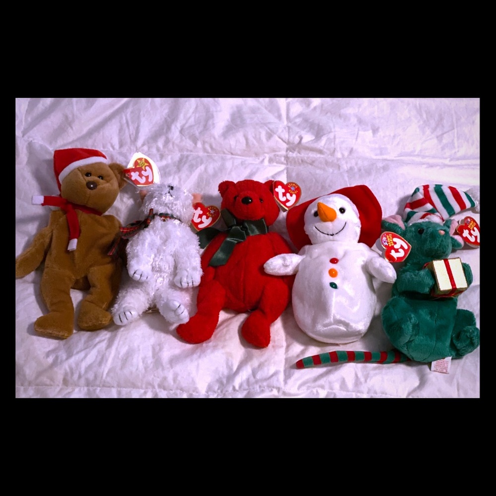 5 Holiday Themed Ty Beanie Babies, RARE❗️